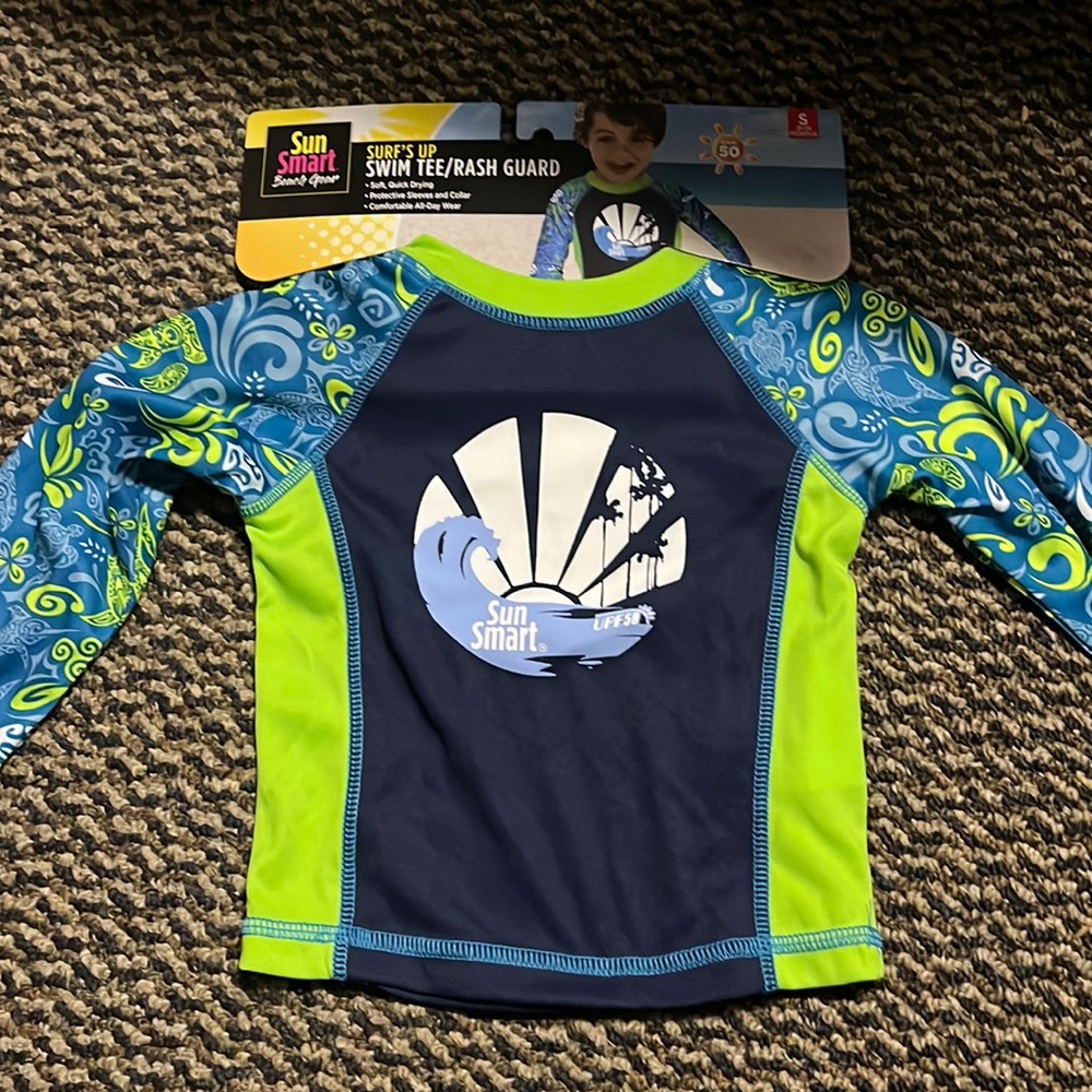 Surf's Up Swim Tee Rash Guard small 18-24 months Green